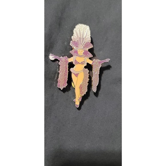 Vtg Large Las Vegas Showgirl Lapel Pin - Picture 1 of 3